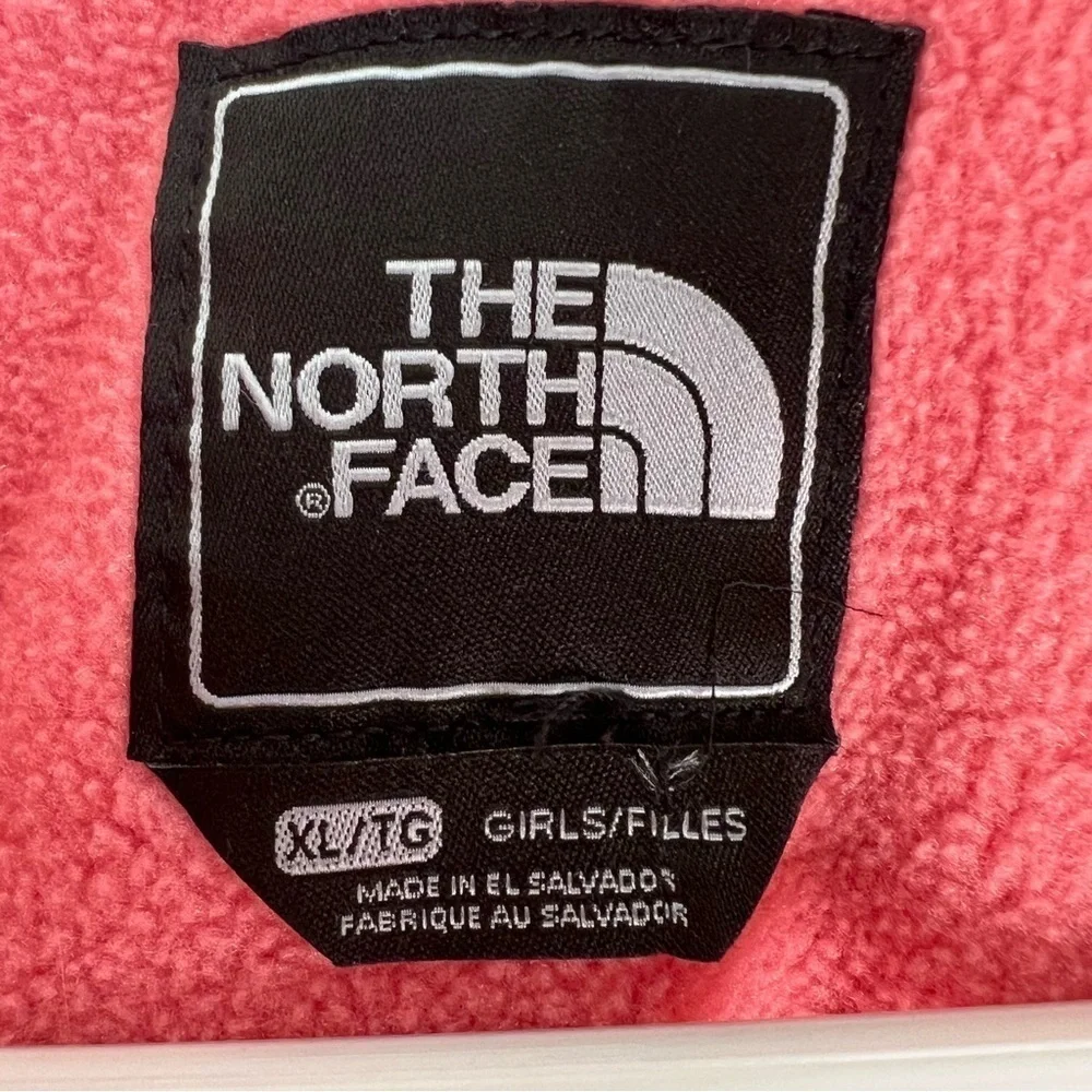 The North Face Zip Front Fleece Jacket Tea Rose Pink/Coral & Gray Girls' Size XL